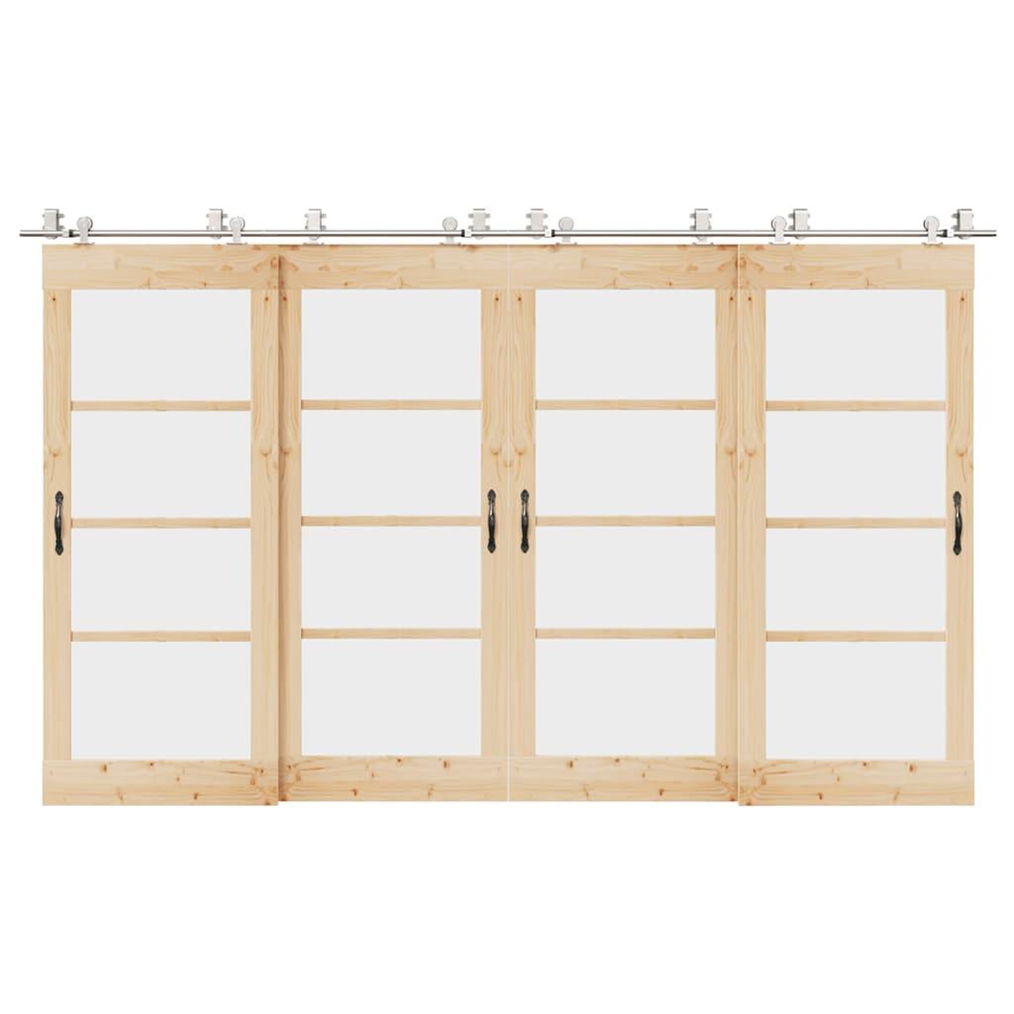 VIDAXL Kit fixation porte coulissante 366 cm Acier inoxydable Argente