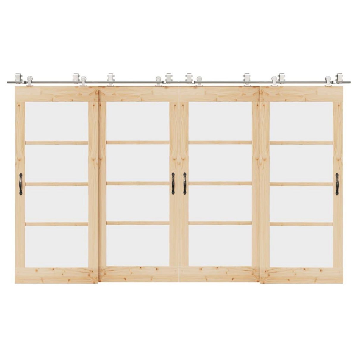 VIDAXL Kit fixation porte coulissante 366 cm Acier inoxydable Argente