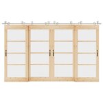 VIDAXL Kit fixation porte coulissante 366 cm Acier inoxydable Argente