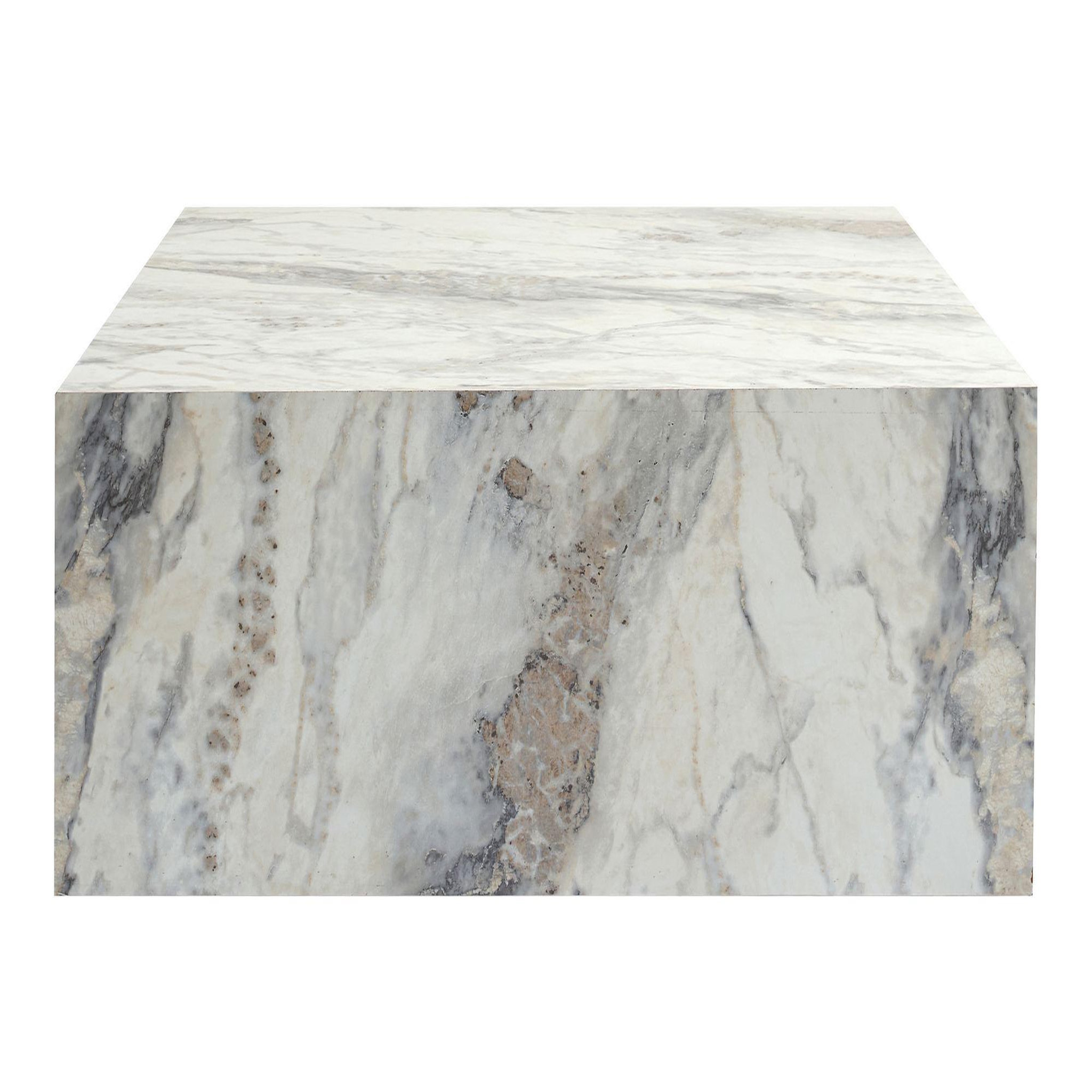 Habitat et Jardin Table basse en bois  prizma  - 90 x 90 x 35 cm - marbre freesia