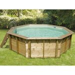 Ubbink Piscine bois Océa 4,30 x 1,20 m - Liner gris - Ubbink