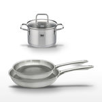 ELO Lot de 2 poêles 24/28 cm Elo Relief Passion et faitout 14 cm