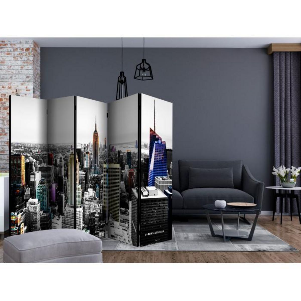 Paris Prix Paravent 5 Volets  Iridescent Skyscrapers  172x225cm