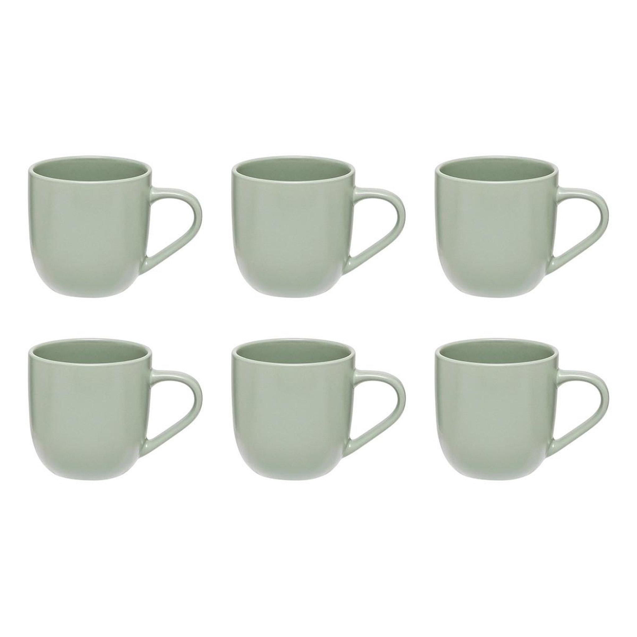 Voir la diapositive 1 : SECRET DE GOURMET Lot de 6 mugs en céramique  maé  24cl vert olive