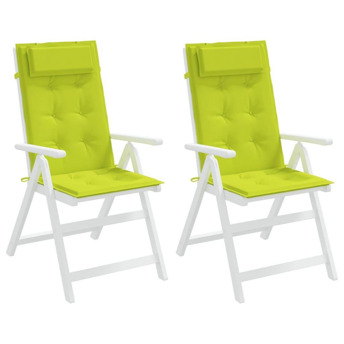 VIDAXL Coussins de chaise a dossier haut lot de 2 vert vif