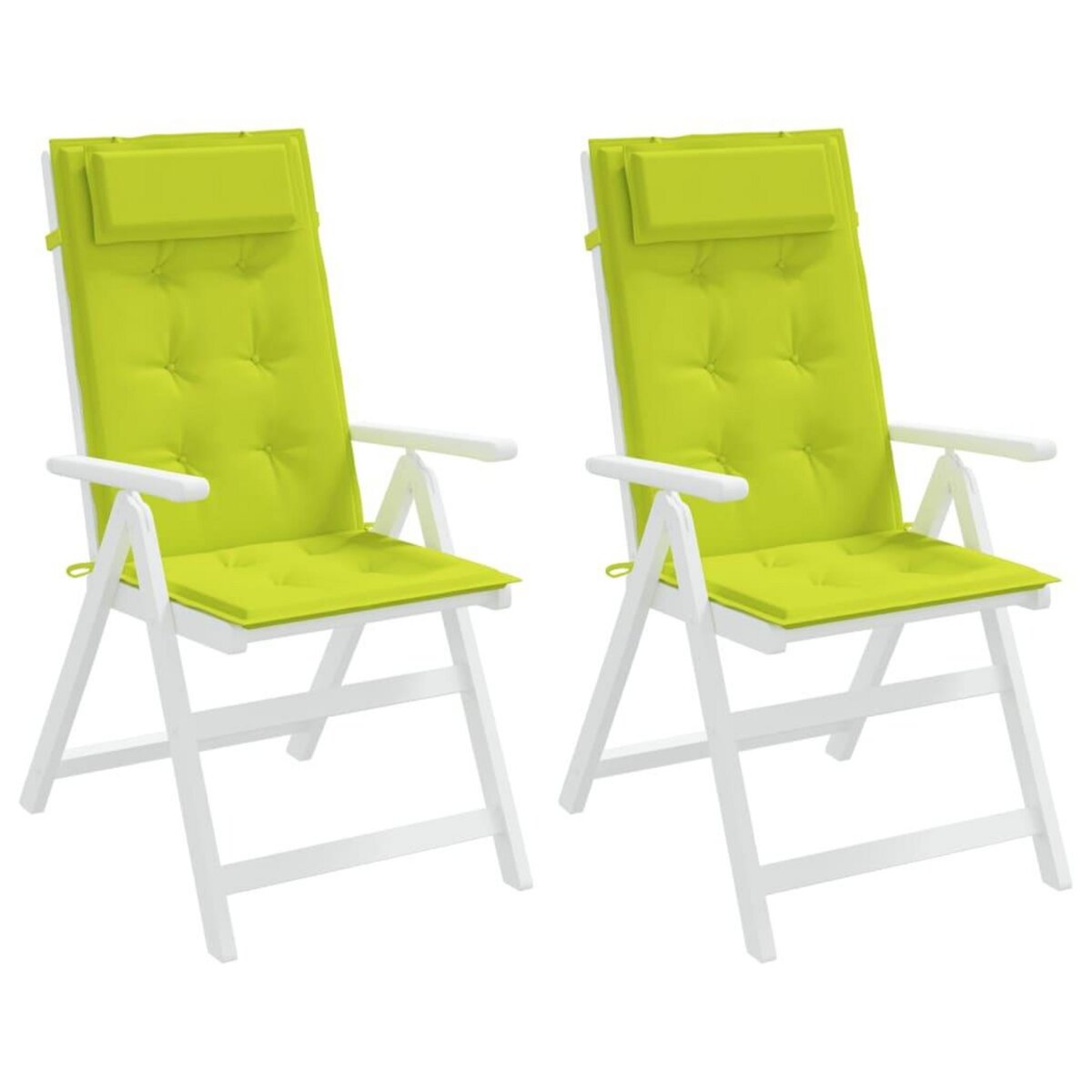 VIDAXL Coussins de chaise a dossier haut lot de 2 vert vif