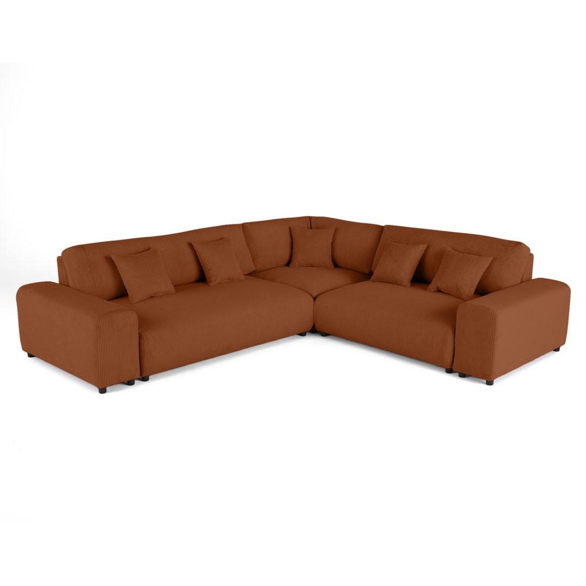 LISA DESIGN Garance - canapé modulable d'angle droit - 5 places - en velours côtelé