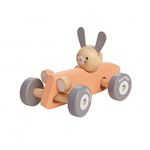 Plan Toys Voiture de course - Petit lapin gris pastel