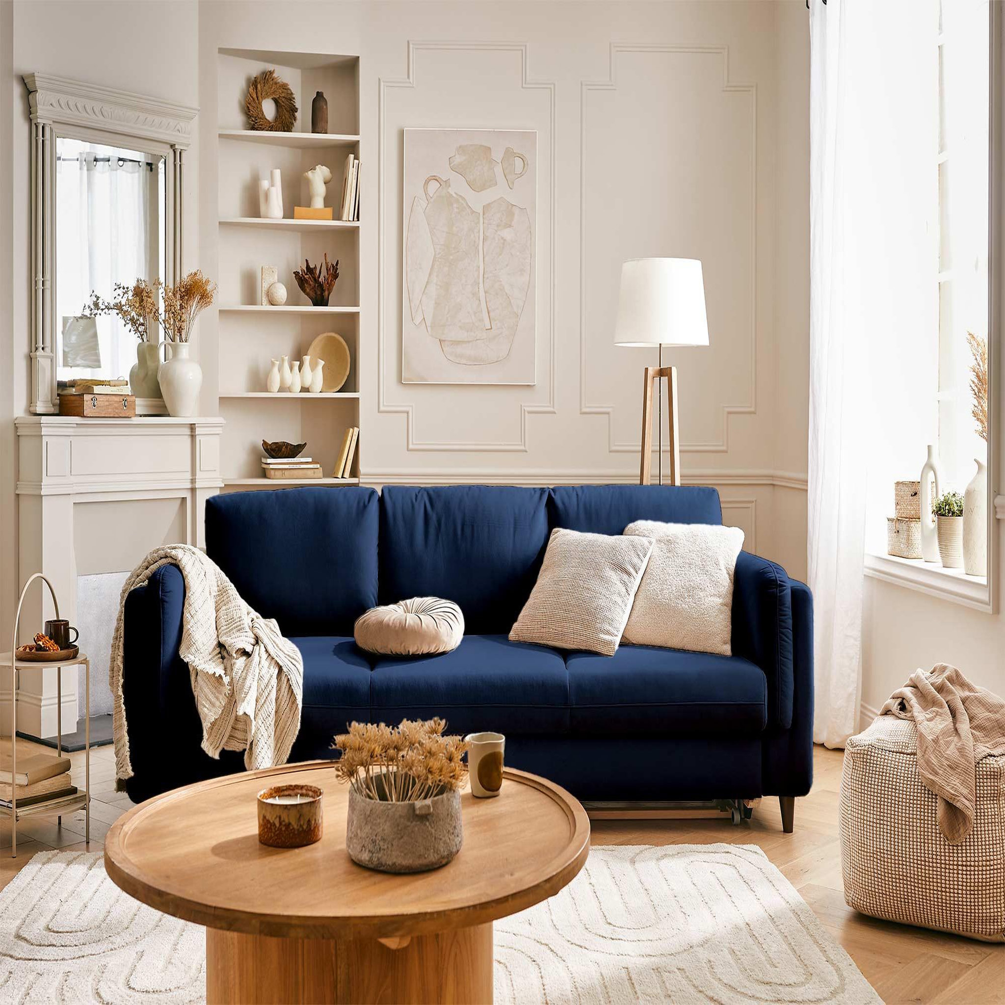 Voir la diapositive 4 : BEST MOBILIER Brooke - canapé 3 places - convertible - en velours