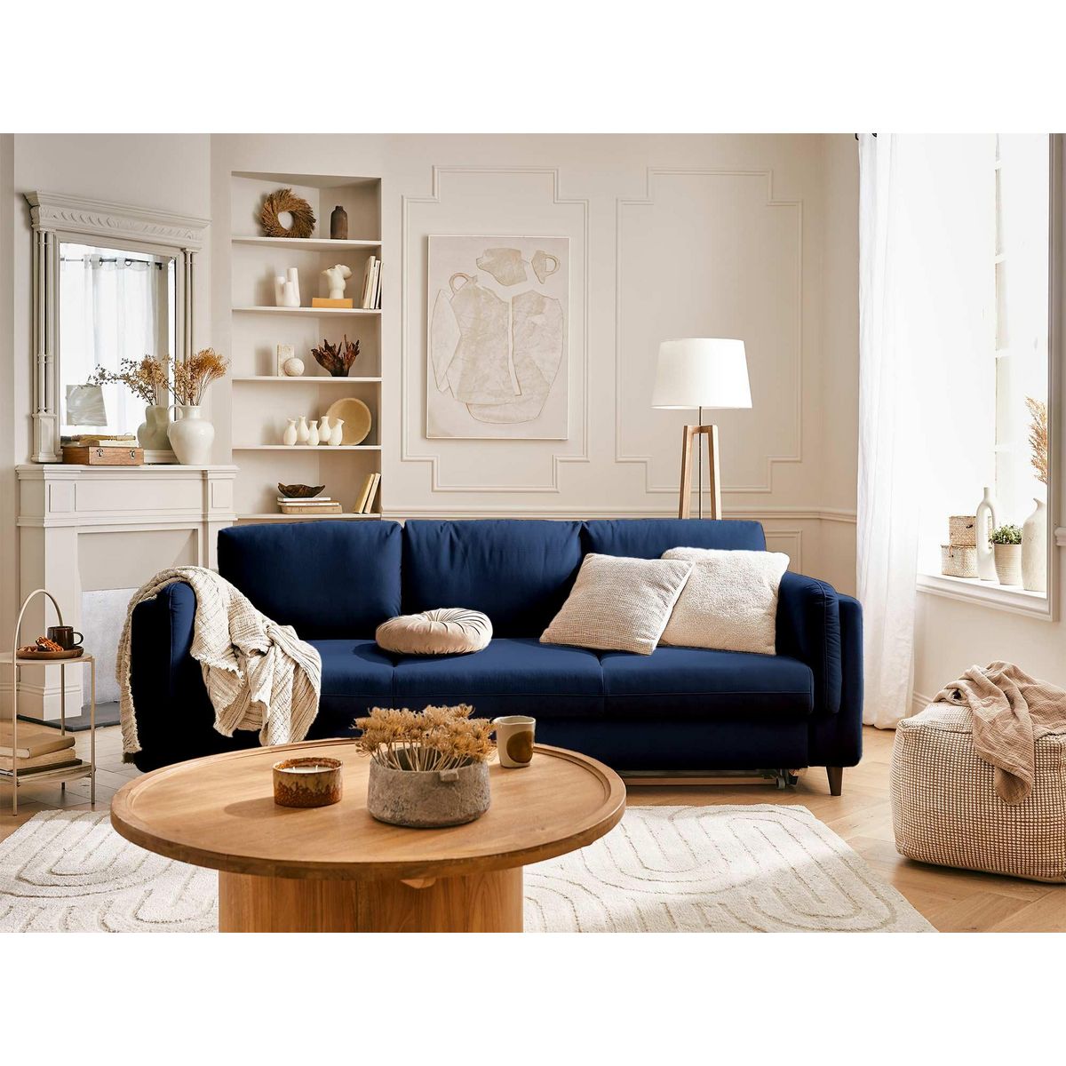 LISA DESIGN Brooke - canapé 3 places - convertible - en velours