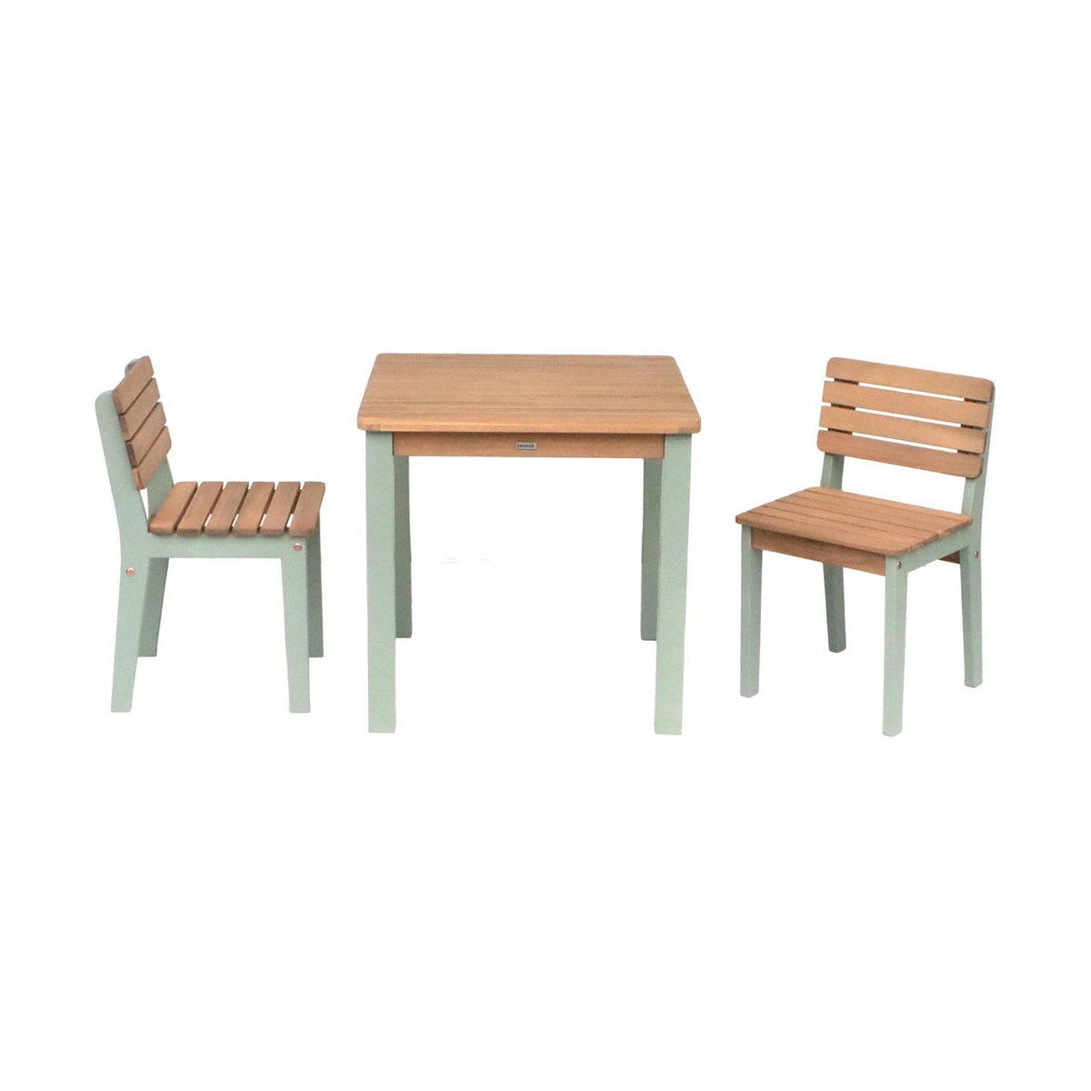 SWEEEK Table de jardin enfant, table en bois d'acacia, intérieur et extérieur avec 2 chaises