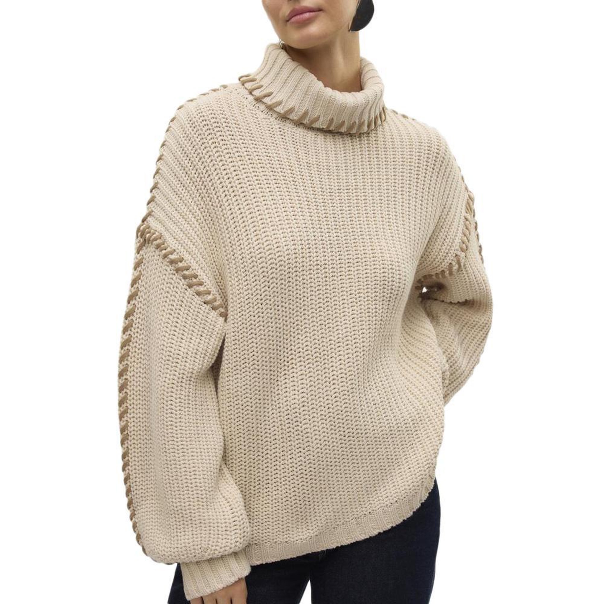 Voir la diapositive 1 : Vero Moda Pull Beige Femme Vero Moda Newcream