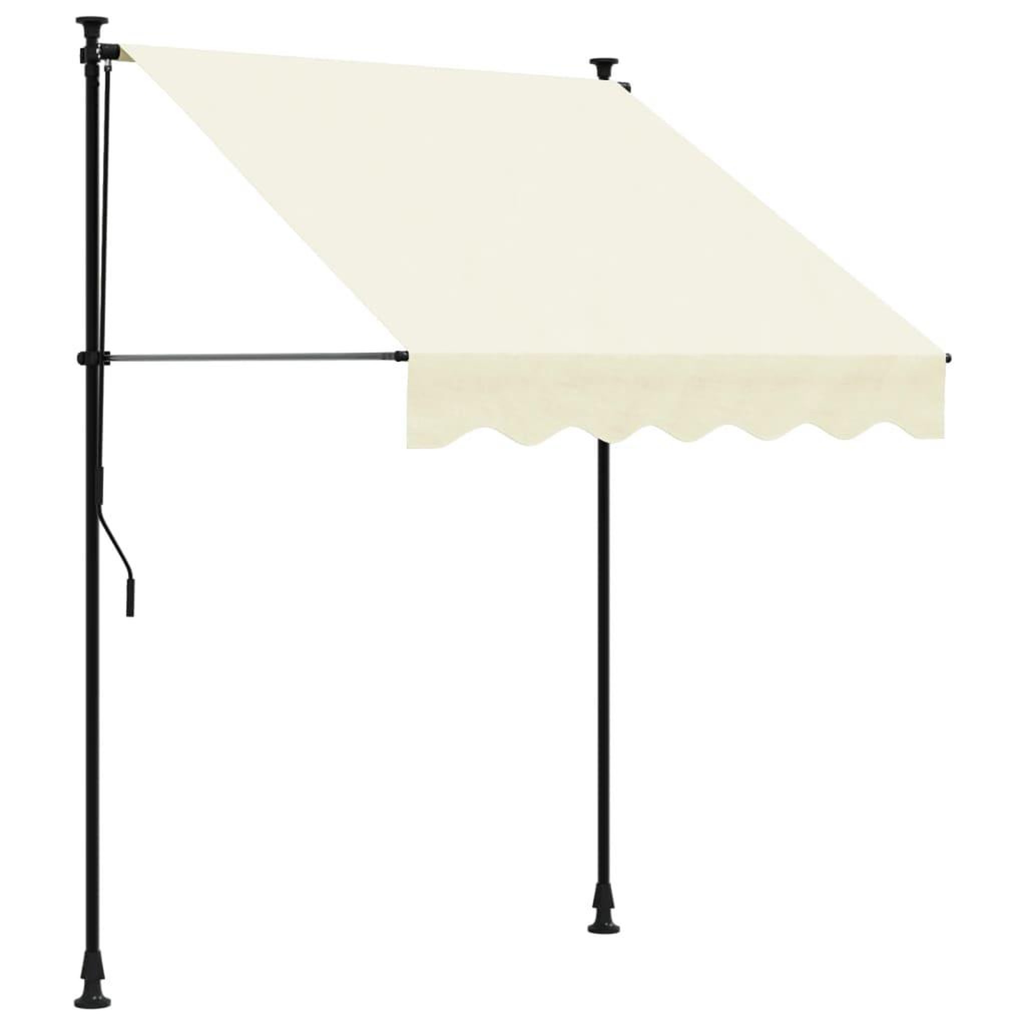 Voir la diapositive 2 : VIDAXL Auvent retractable creme 150x150 m tissu et acier