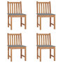 Voir la diapositive 1 : VIDAXL Chaises de jardin lot de 4 avec coussins Bois de teck massif