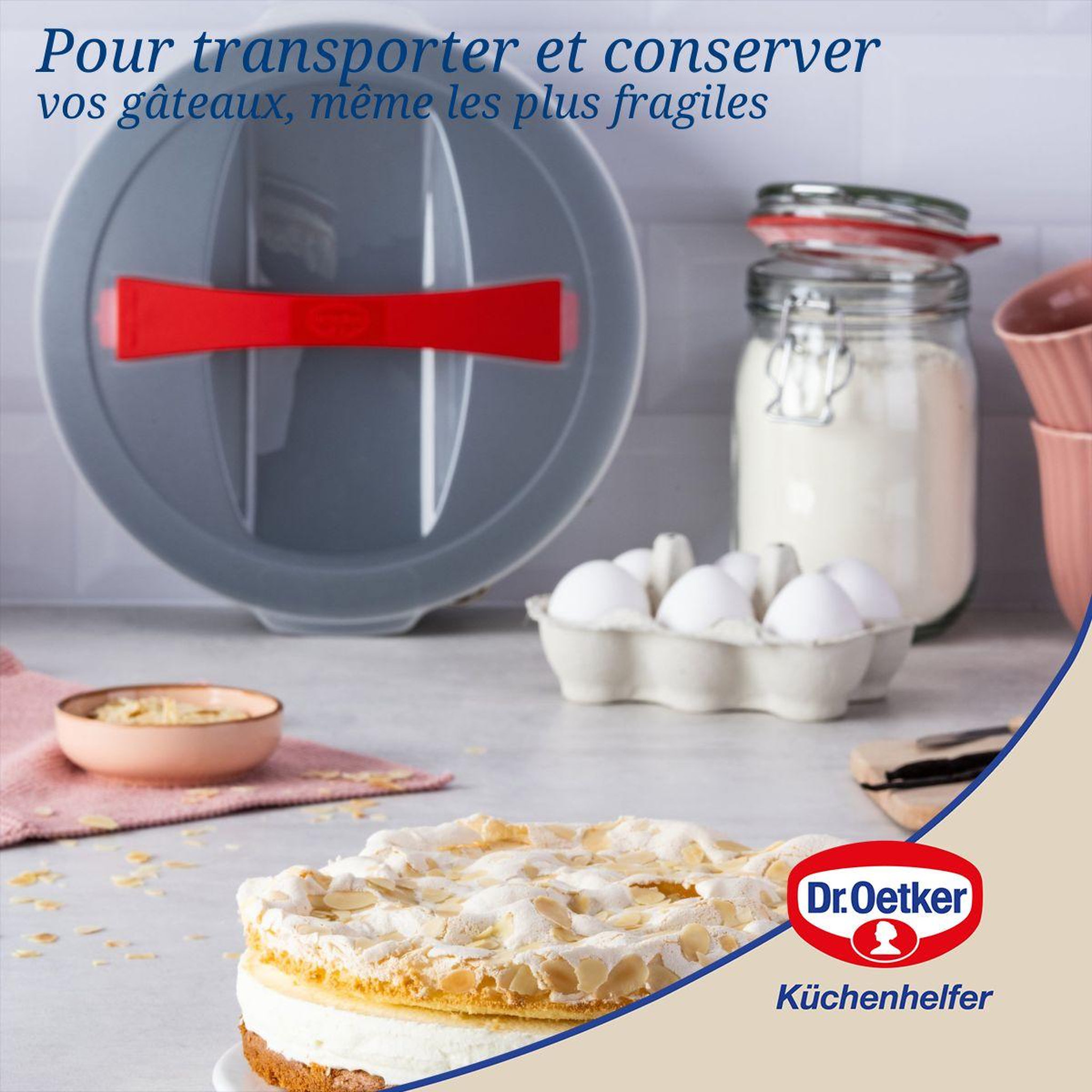 Voir la diapositive 4 : DR.OETKER Ensemble de 2 moules à manqué à charnière 26 cm avec couvercle de transport dr. Oetker bake and go