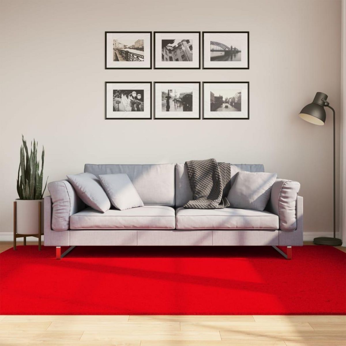 VIDAXL Tapis HUARTE a poils courts doux et lavable rouge 160x230 cm