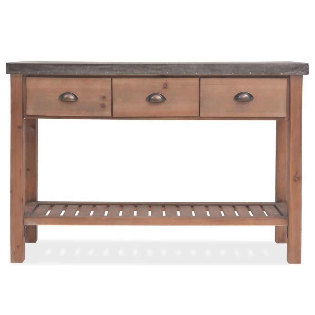 VIDAXL Table console Bois massif de sapin 122 x 35 x 80 cm