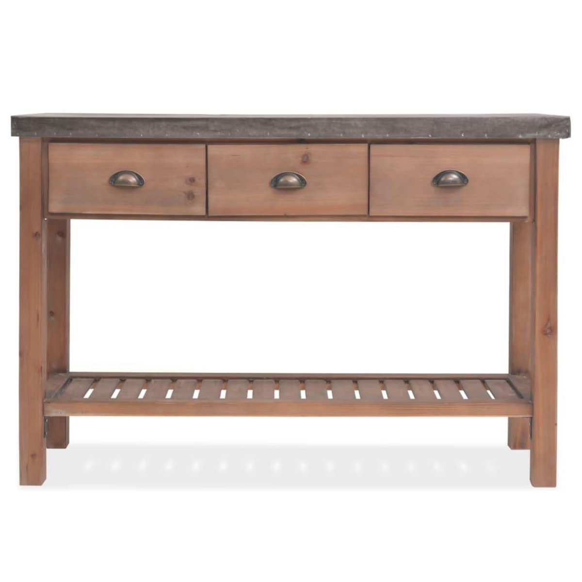 VIDAXL Table console Bois massif de sapin 122 x 35 x 80 cm