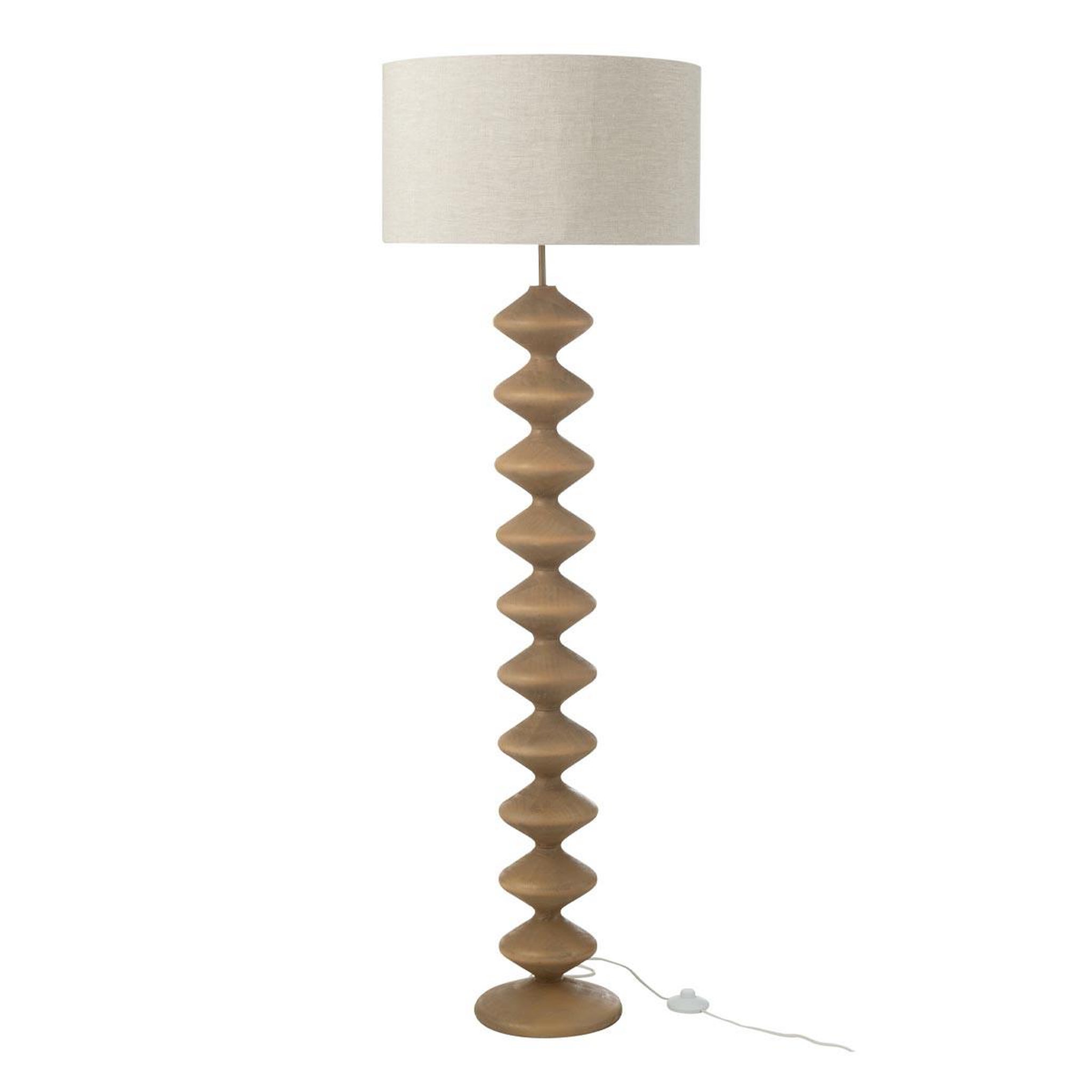 J-LINE Lampadaire en bois  chenille  156cm naturel