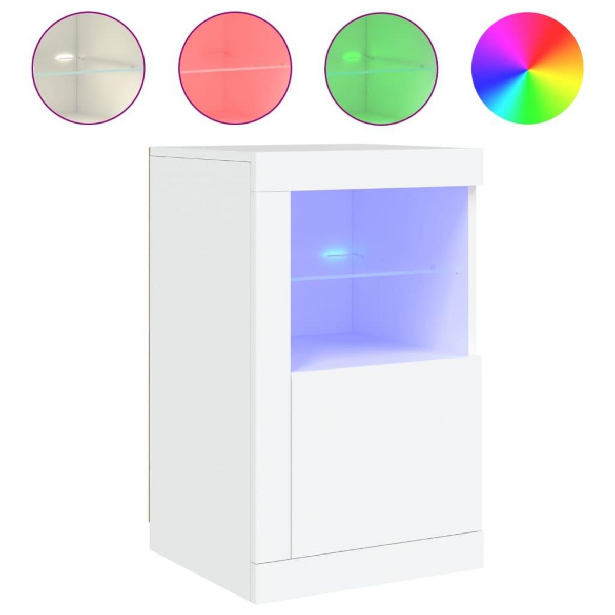 VIDAXL Armoire laterale avec eclairage LED blanc bois d'ingenierie