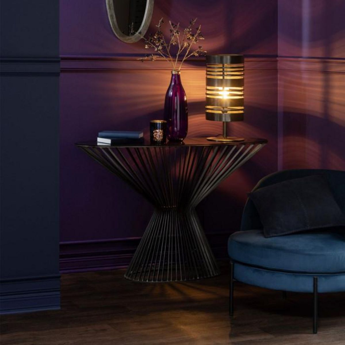 Paris Prix Console Design en Métal  Barreaux  121cm Gris