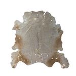 Paris Prix Tapis Peau de Vache  Glam  Ivoire & Or. Coloris disponibles : Blanc