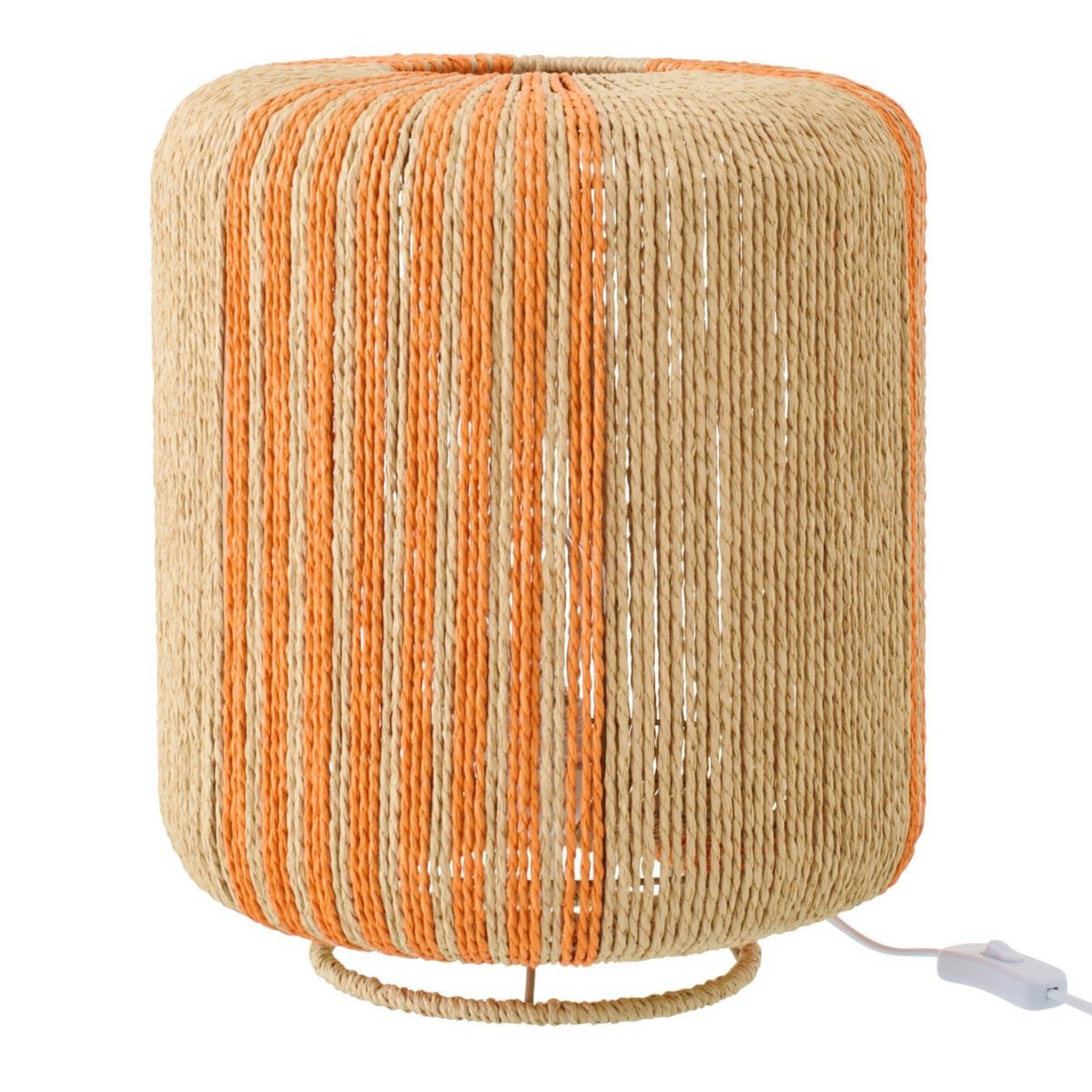 J-LINE Lampe à poser corde  chase  39cm orange & naturel