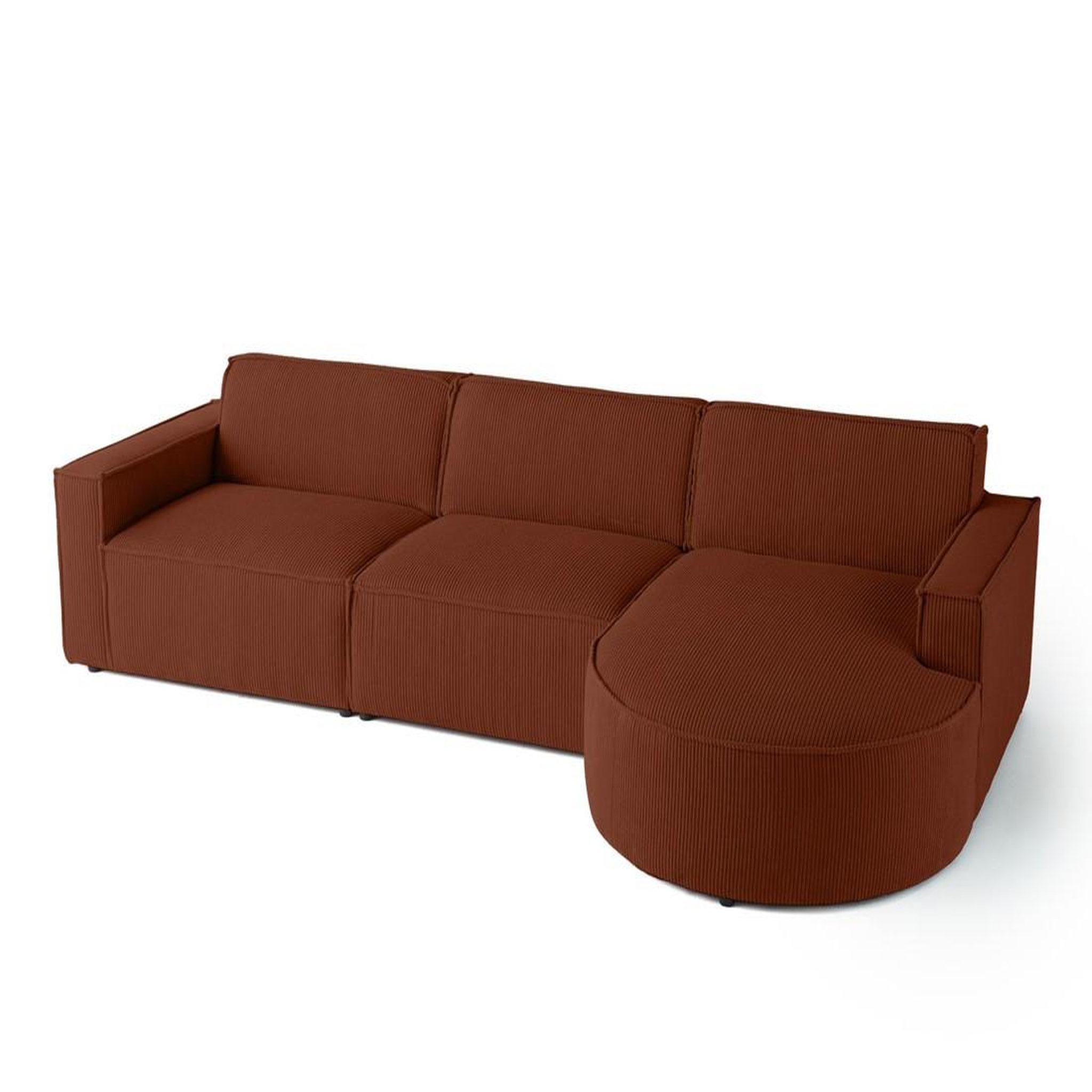 Voir la diapositive 2 : LISA DESIGN Spiaggia - canapé d'angle droit - 5 places - en velours côtelé