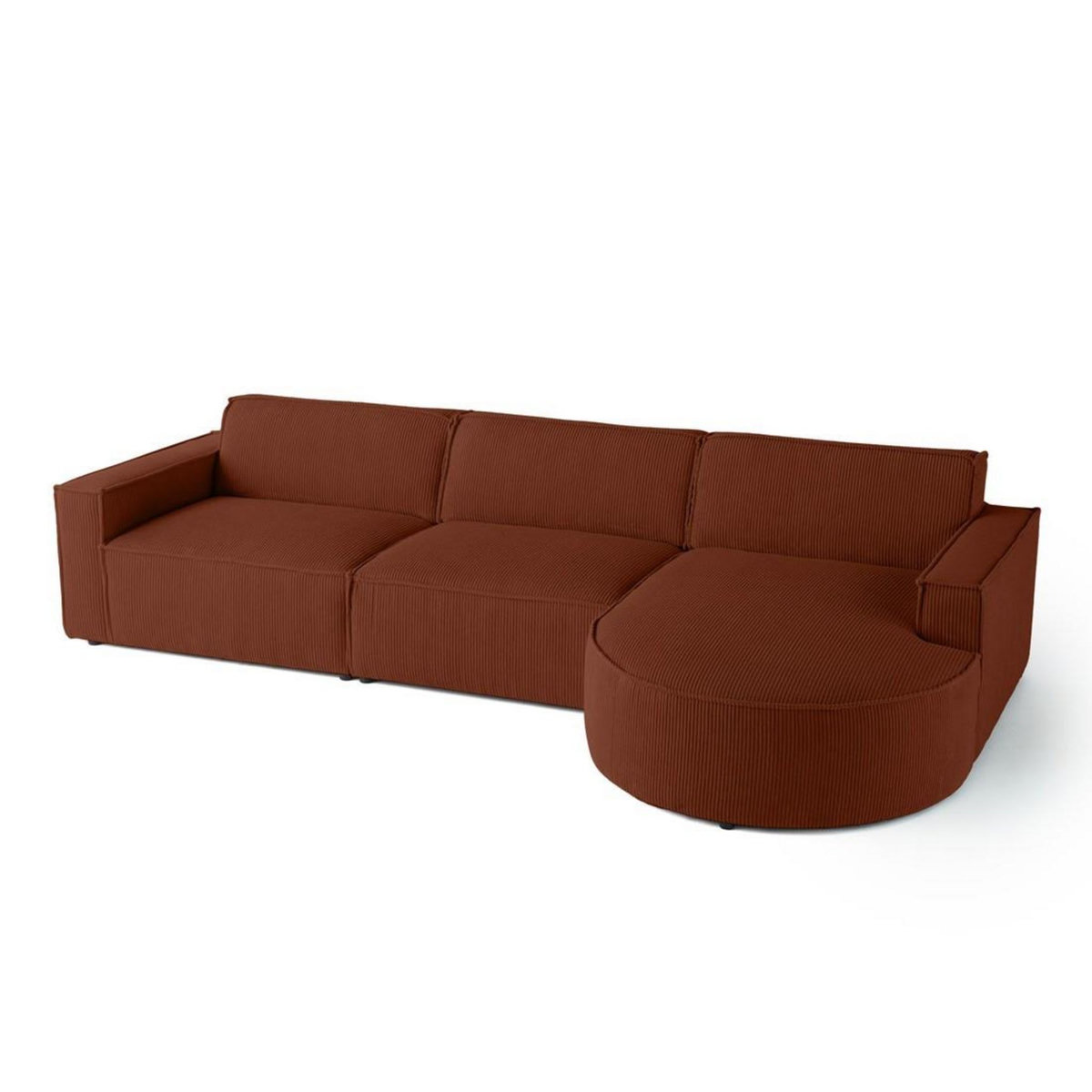 LISA DESIGN Spiaggia - canapé d'angle droit - 5 places - en velours côtelé