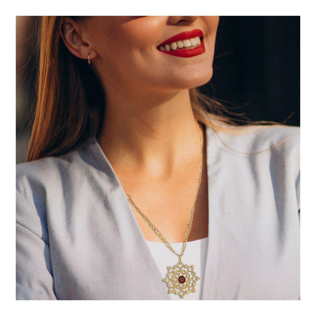 SC BOHEME Sautoir SC Bohème orné d'une pierre œil de chat