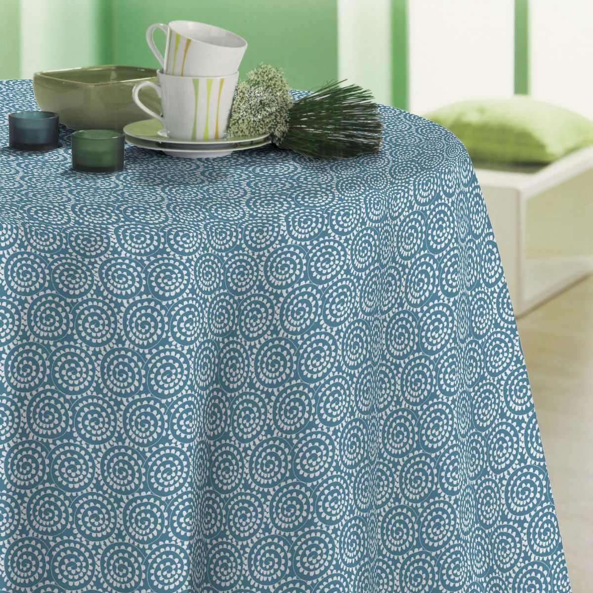 Nappe ronde 140cm toile cirée imprimé