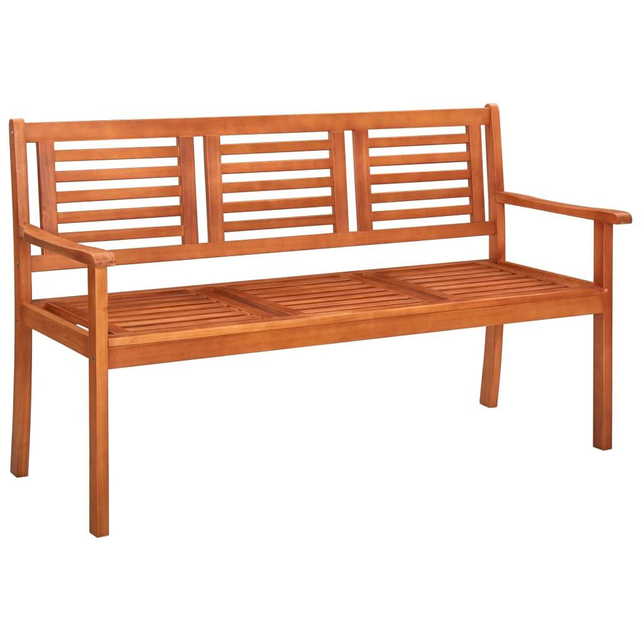 Voir la diapositive 2 : VIDAXL Banc de jardin 3 places avec coussin 150 cm Bois d'eucalyptus