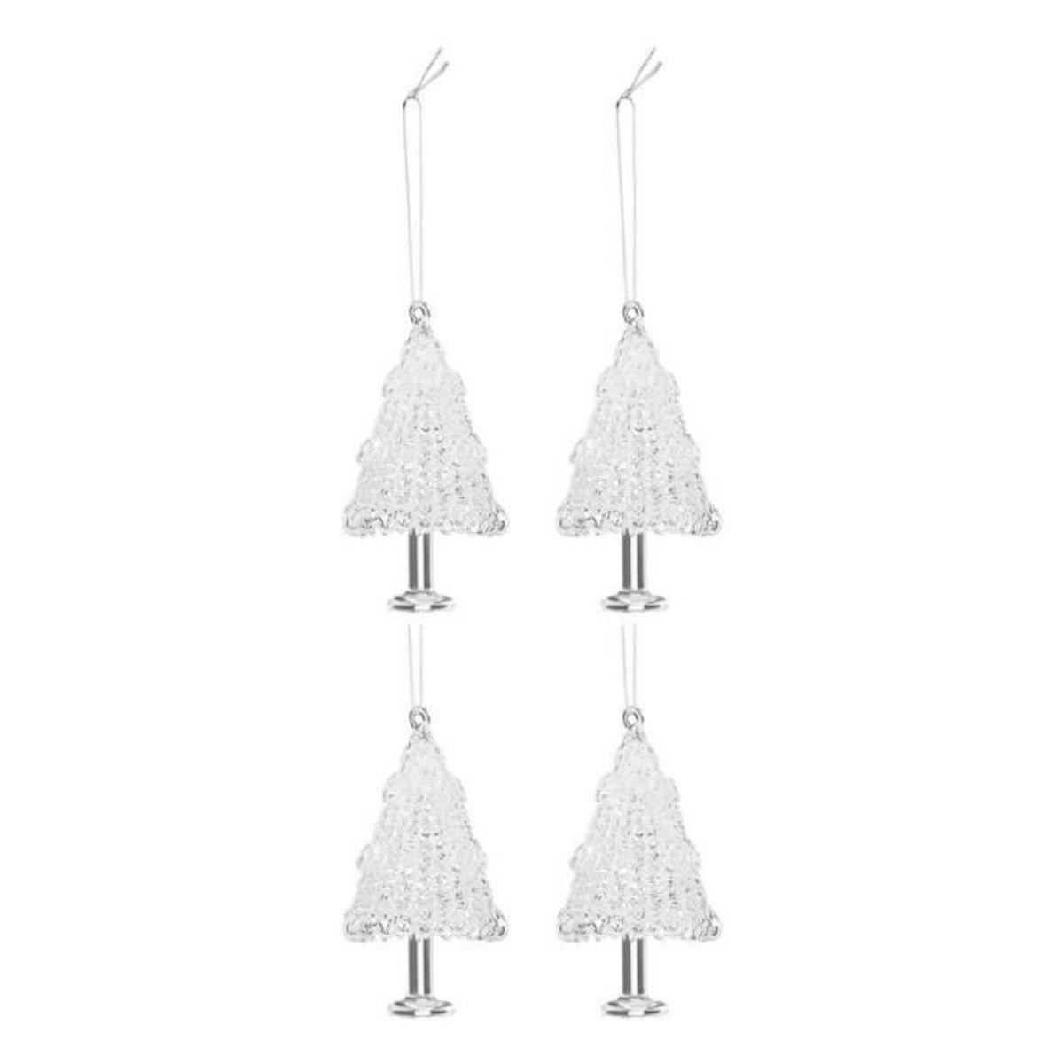 Paris Prix Lot de 4 Sujets de Noël  Sapin  10cm Transparent