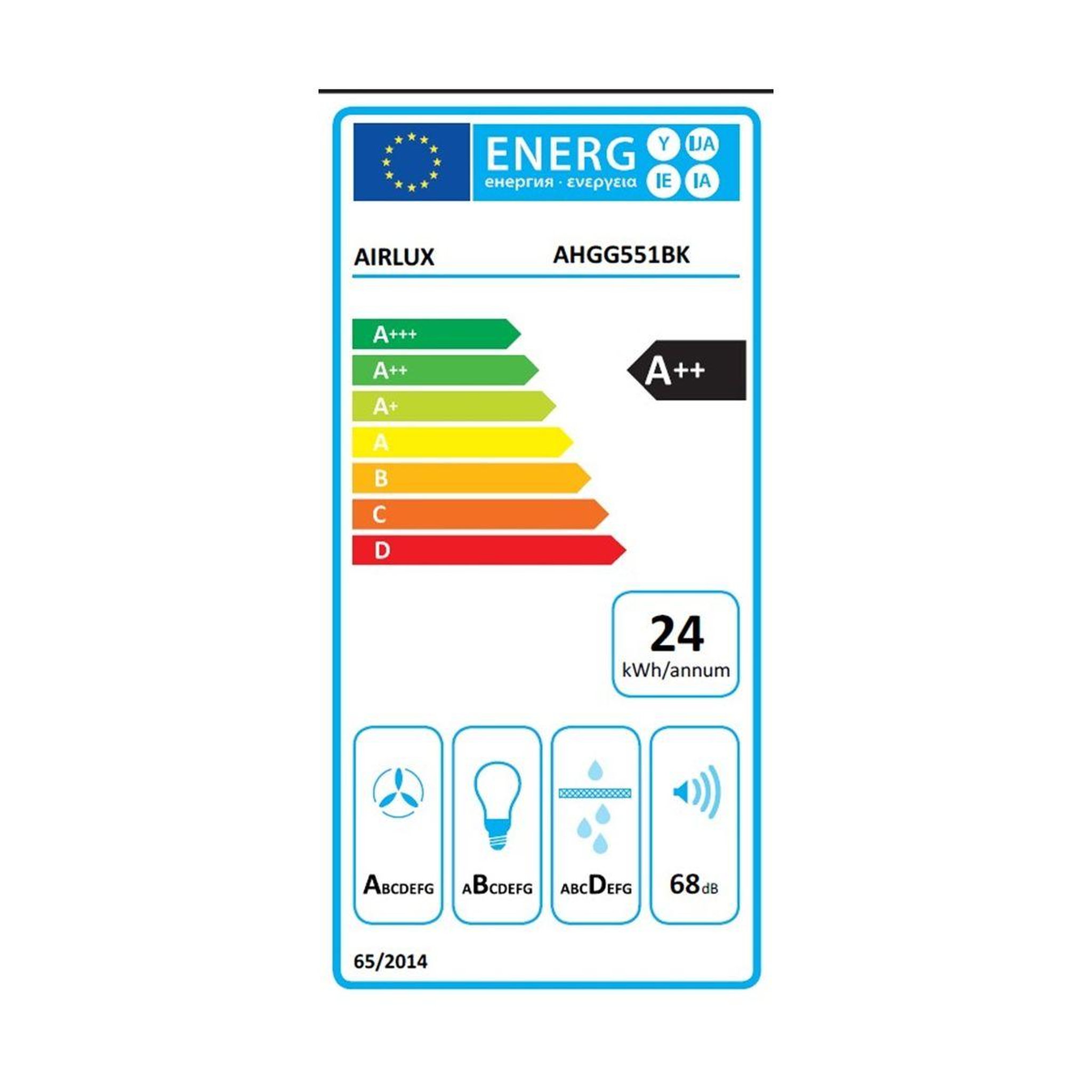 Voir la diapositive 5 : Airlux Hotte encastrable ahgg551bk