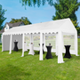 Voir la diapositive 4 : ID MARKET Tente de réception 4x8 M barnum PE 180gr/m² chapiteau blanc 40 personnes