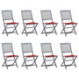 Voir la diapositive 1 : VIDAXL Chaises pliables d'exterieur lot de 8 et coussins Bois d'acacia
