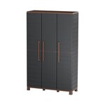 ART PLAST Armoire porte-balai Anthracite 3 portes 3 Etagères réglables 102 x 37 x 169 cm - Garage Buanderie Cellier Art Plast