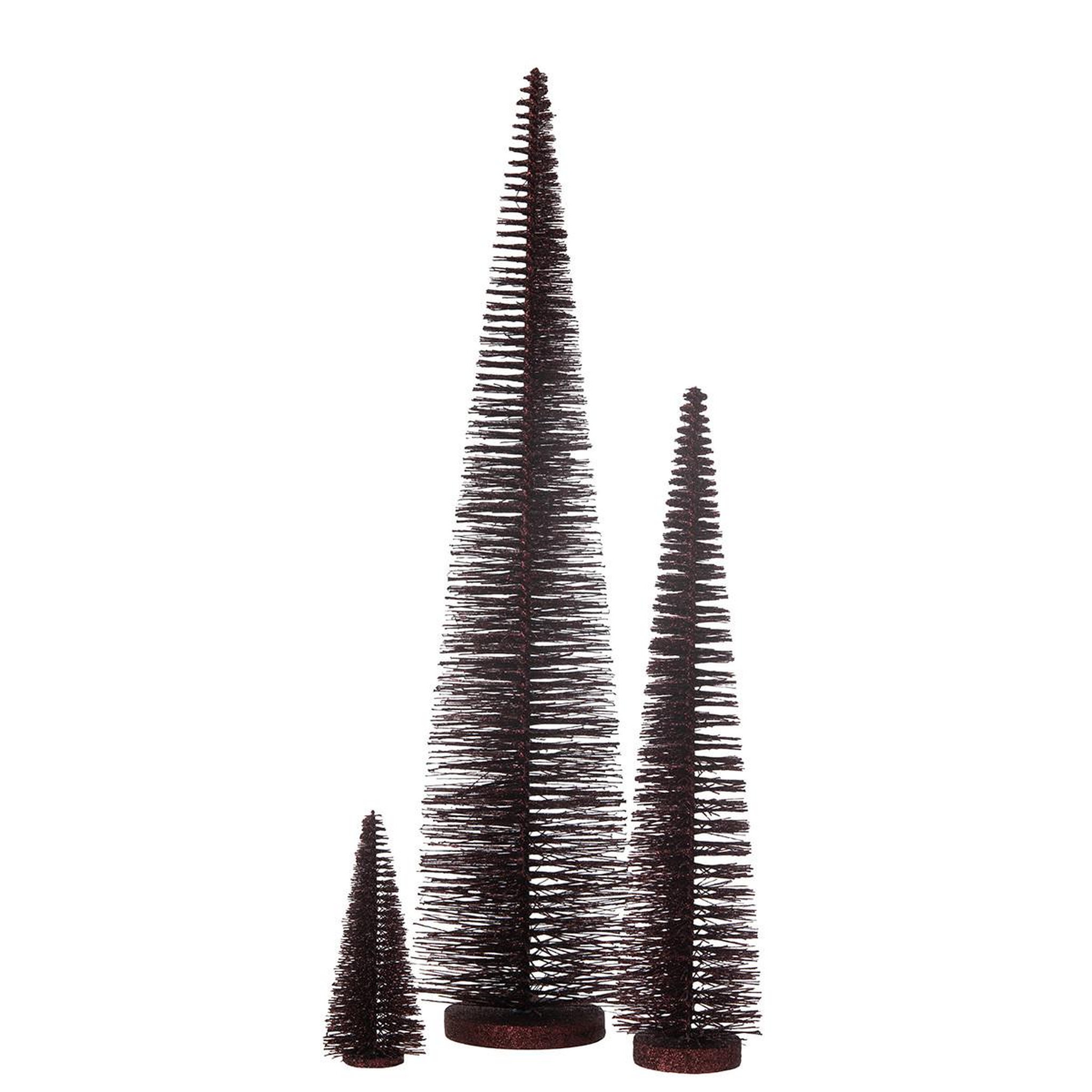 Voir la diapositive 2 : J-LINE Sapin de noël déco pailleté  josh  61cm bordeaux