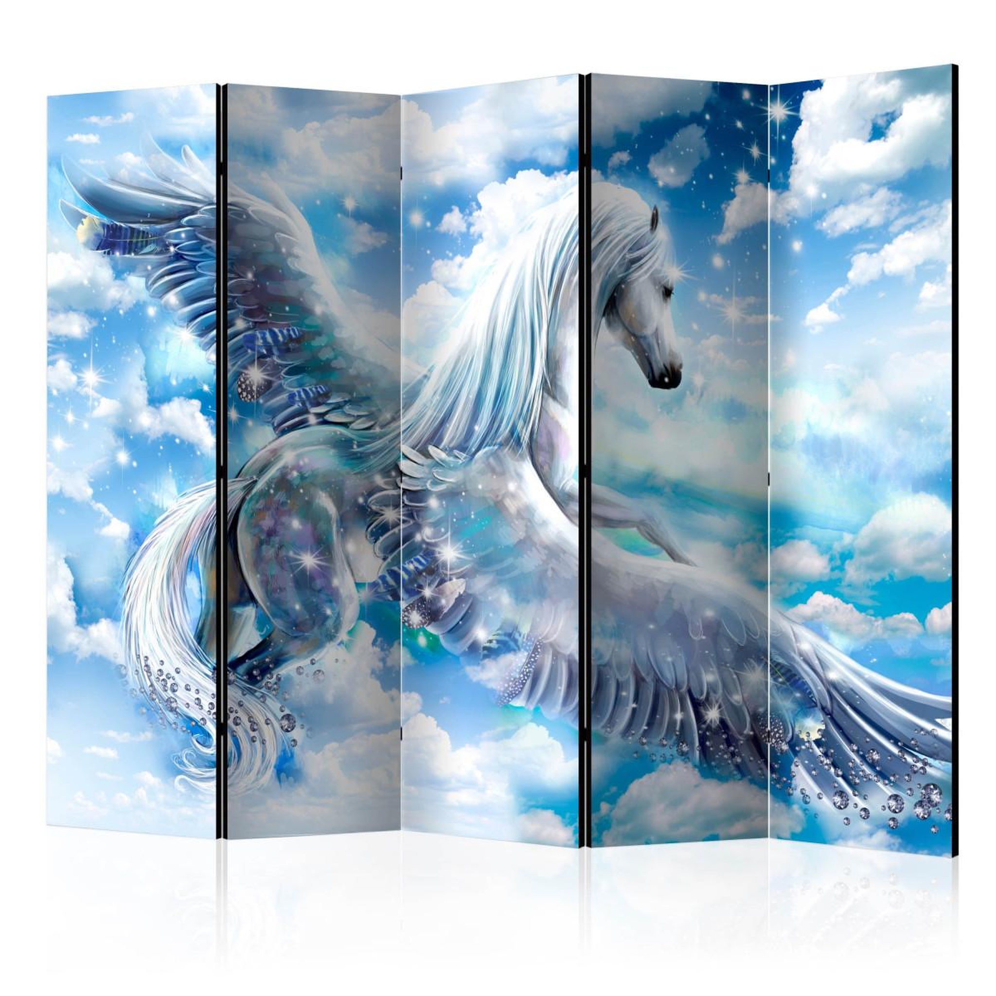 Paris Prix Paravent 5 volets  pegasus blue  172x225cm