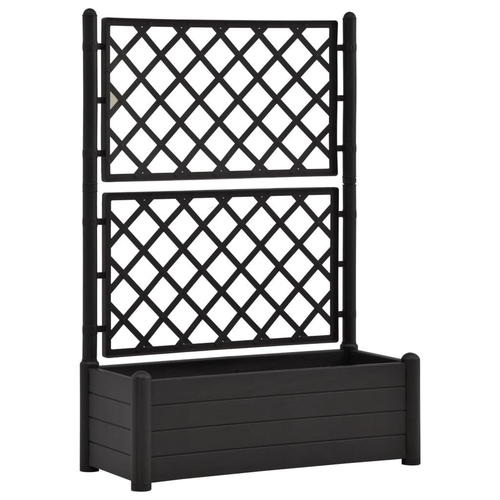 Voir la diapositive 2 : VIDAXL Jardiniere avec treillis 100x43x142 cm PP Anthracite