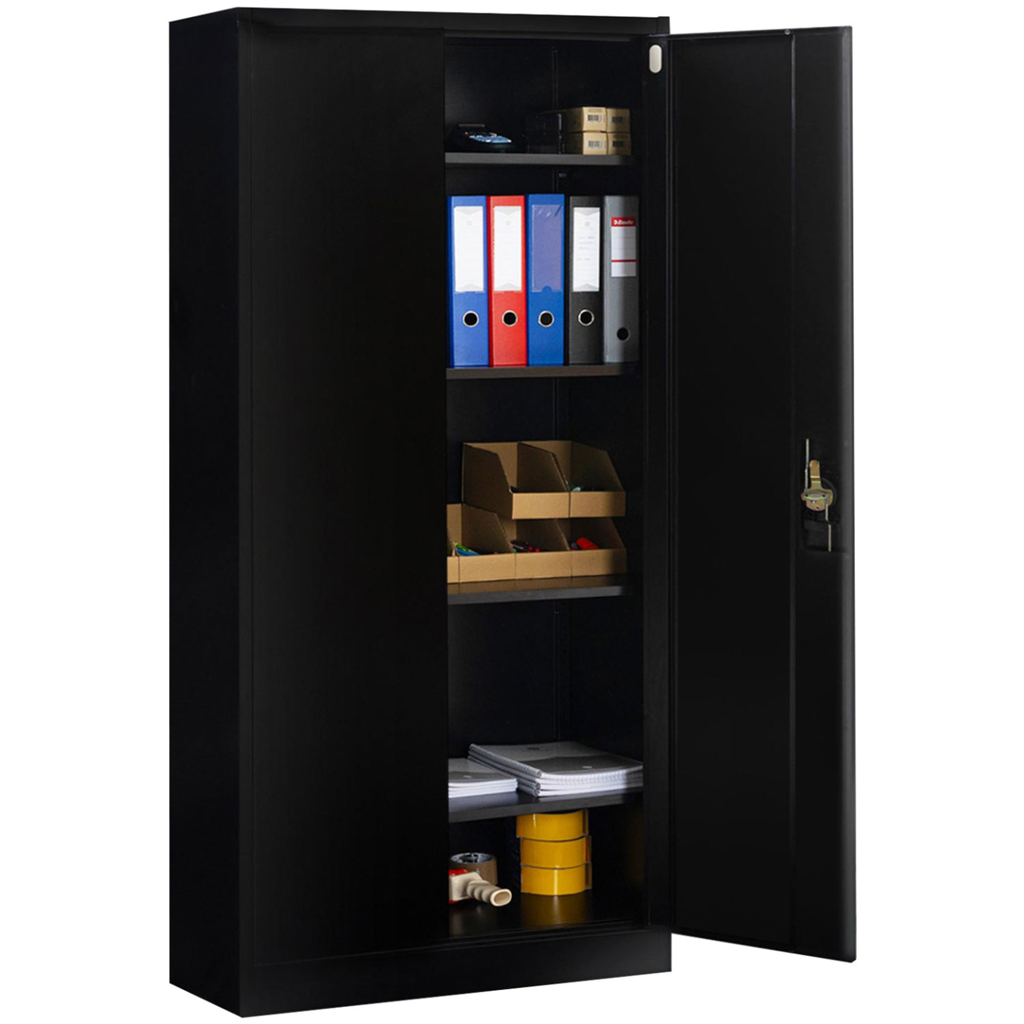 ID MARKET Armoire métallique 80 cm 5 niveaux noire