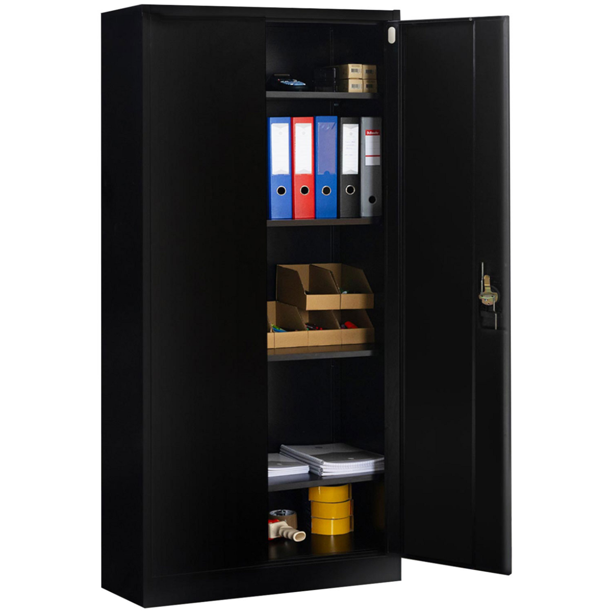 ID MARKET Armoire métallique 80 cm 5 niveaux noire