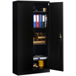 ID MARKET Armoire métallique 80 cm 5 niveaux noire