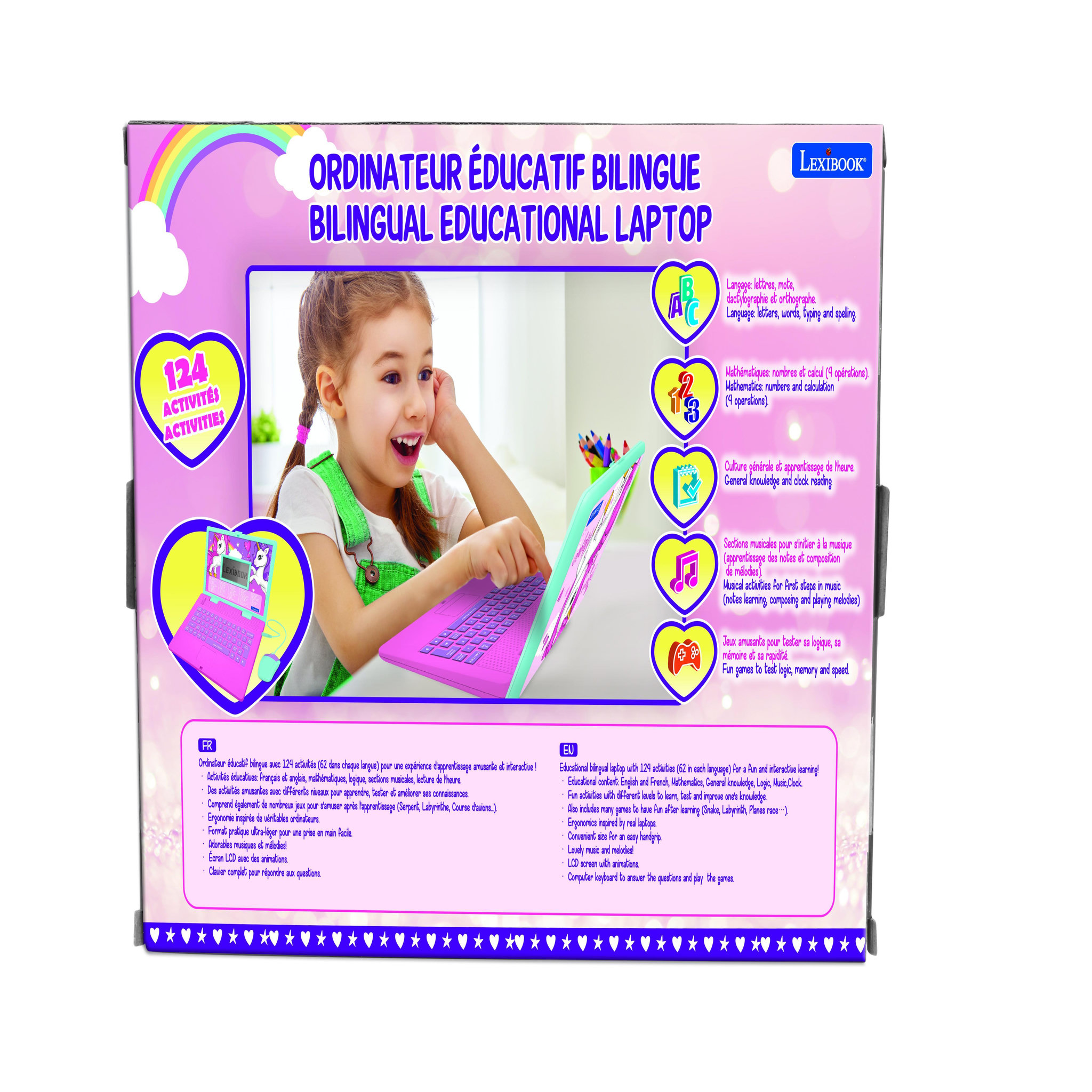 Voir la diapositive 5 : Lexibook Ordinateur portable éducatif bilingue Licorne (FR/EN)