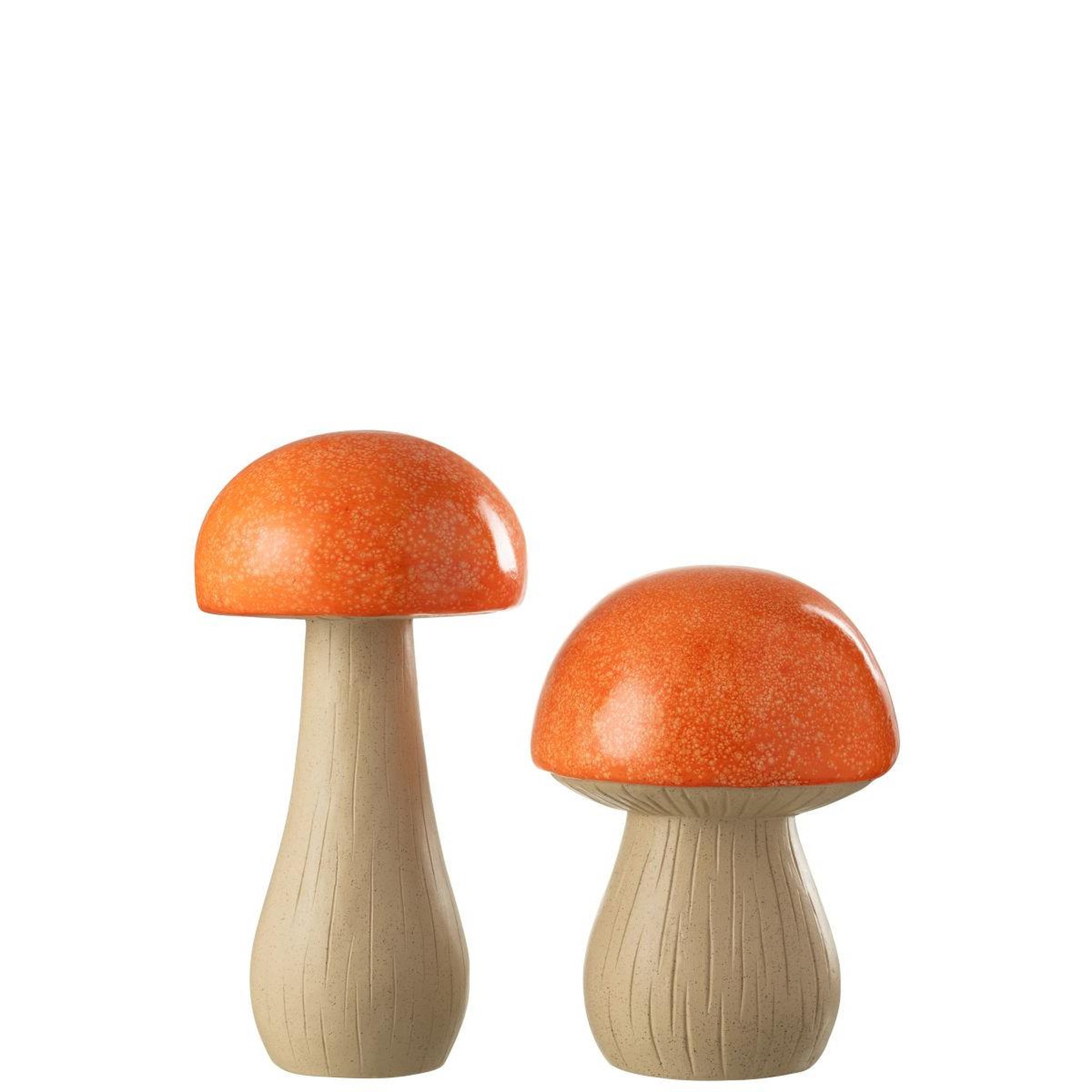 Voir la diapositive 2 : J-LINE Lot de 2 champignons extérieur  pasquale  48cm orange