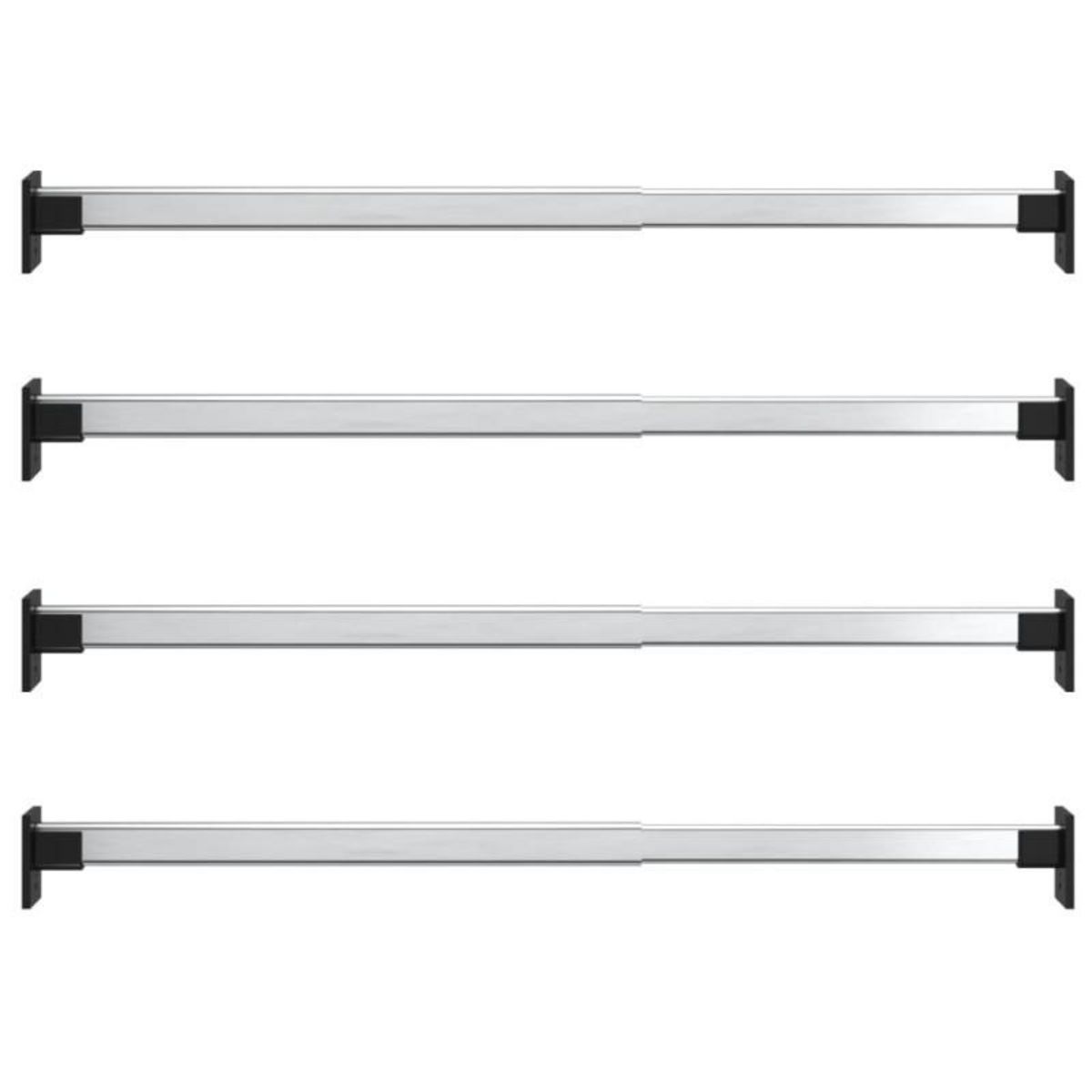 VIDAXL Rails de garde robe télescopiques 4 pcs Argenté 58 100 cm