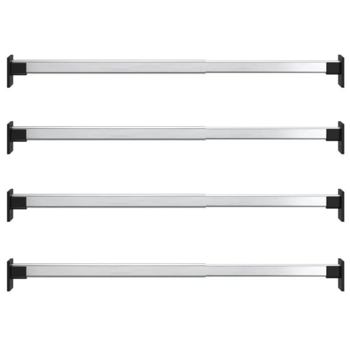 VIDAXL Rails de garde robe télescopiques 4 pcs Argenté 58 100 cm