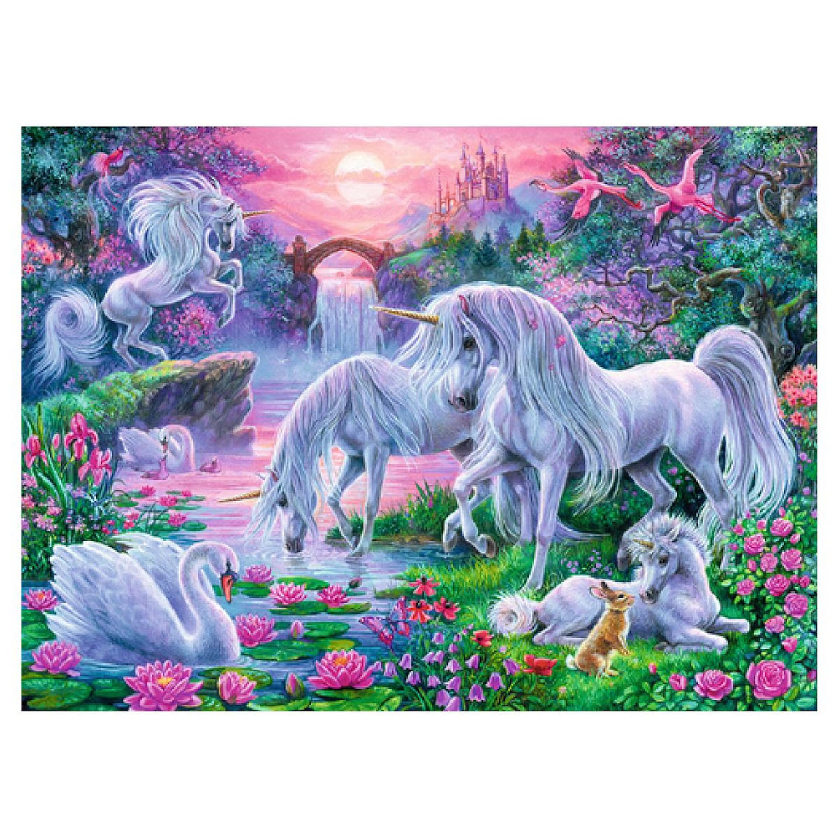 RAVENSBURGER Puzzle 150p Licornes Au Coucher de Soleil