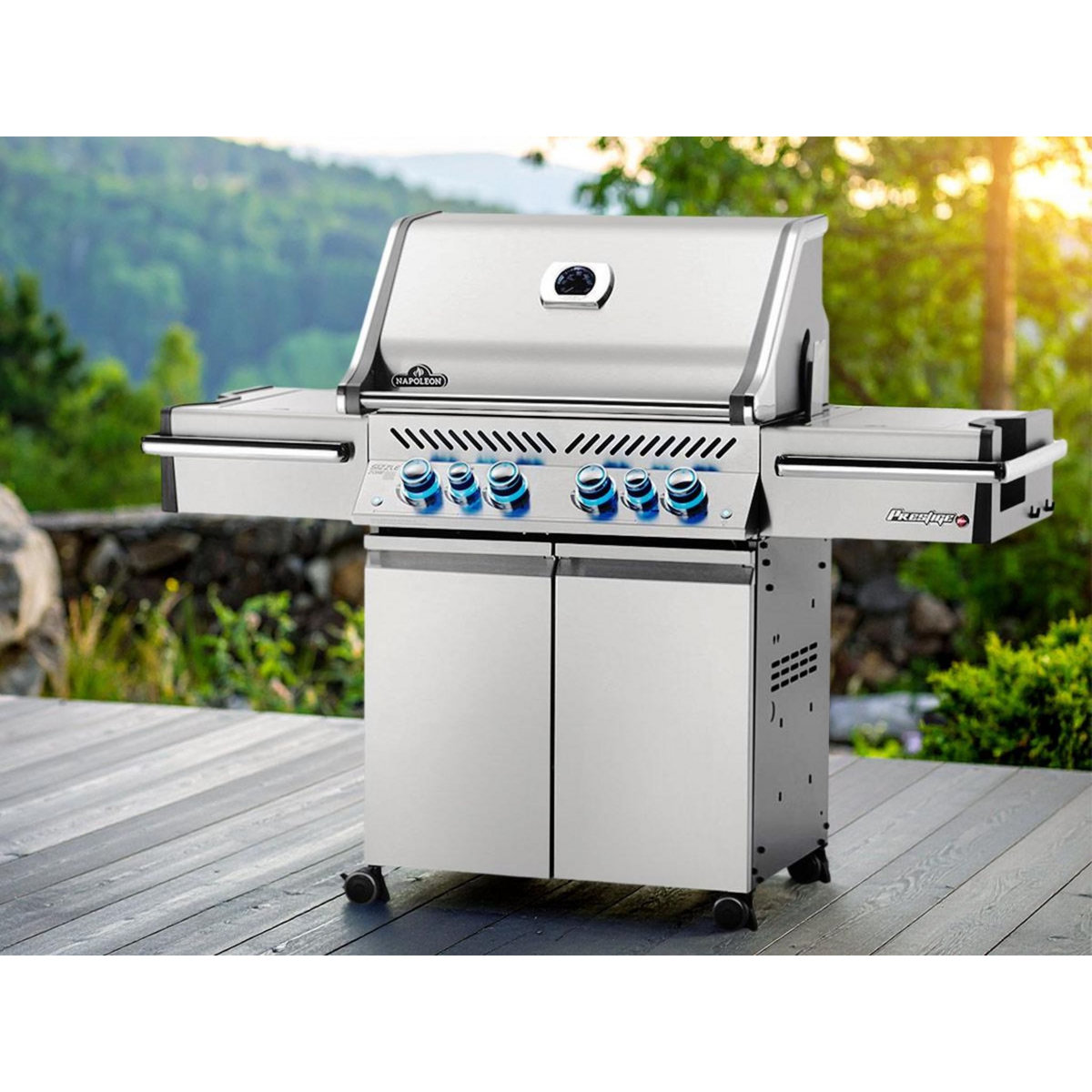 NAPOLEON Barbecue à gaz Prestige Pro 500 SIB inox 4 brûleurs + Sizzle Zone + brûleur arrière - Napoleon