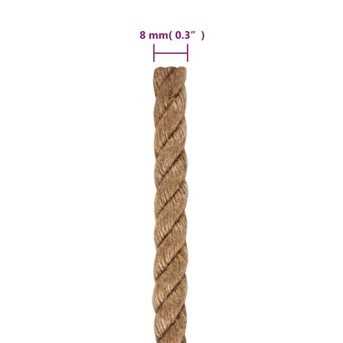 VIDAXL Corde 100 % jute 8 mm 500 m